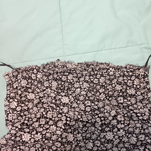 American Eagle Women Halter Tie Black&White Jumpsuit Size Small Frayed Hem - Picture 15 of 15